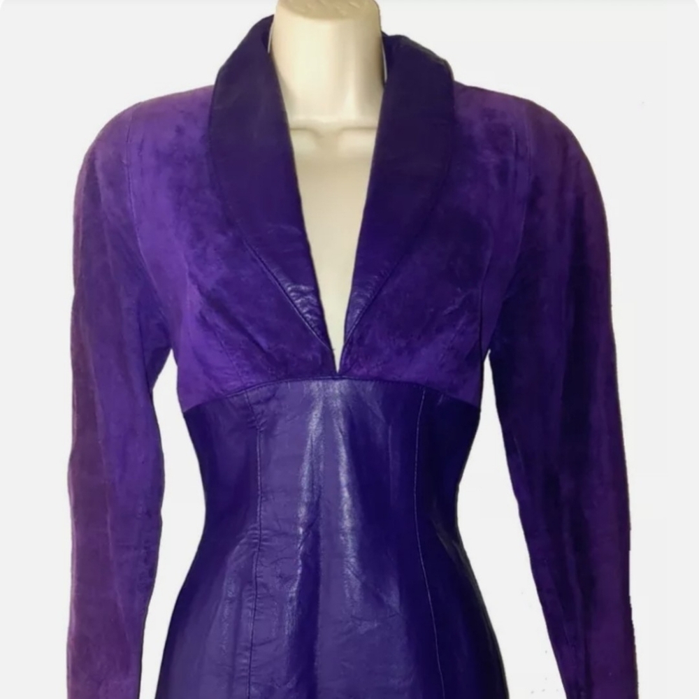Michael Hoban for North Beach Leather – Iconic Purple Leather Dress (Size Small)